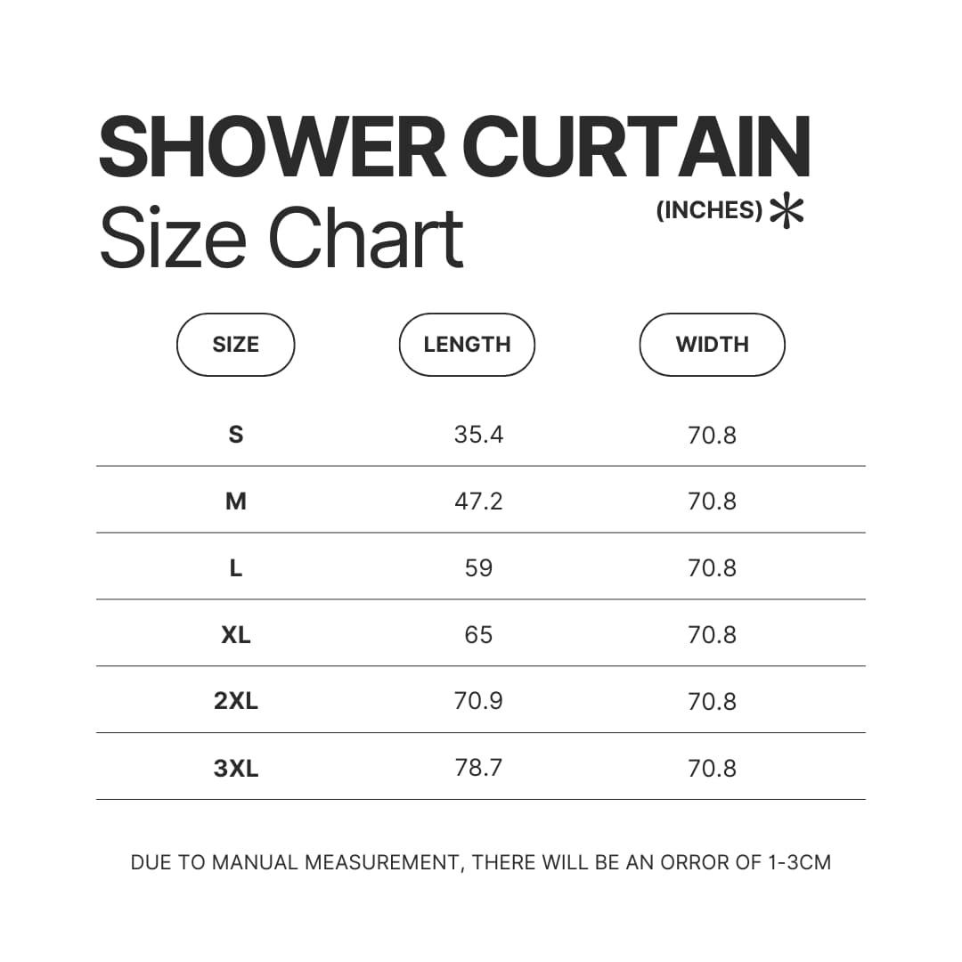 Shower Curtain Size Chart - Bojack Horseman Merch